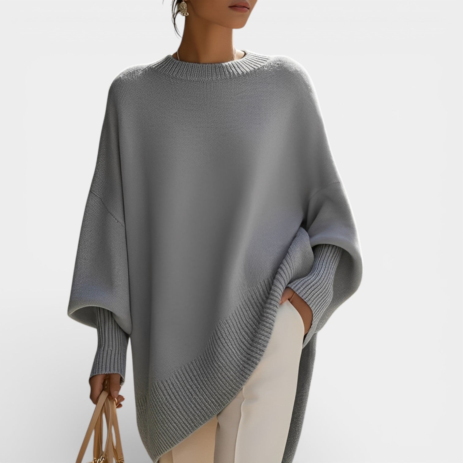 Adela | Dámský oversized svetr s kulatým výstřihem