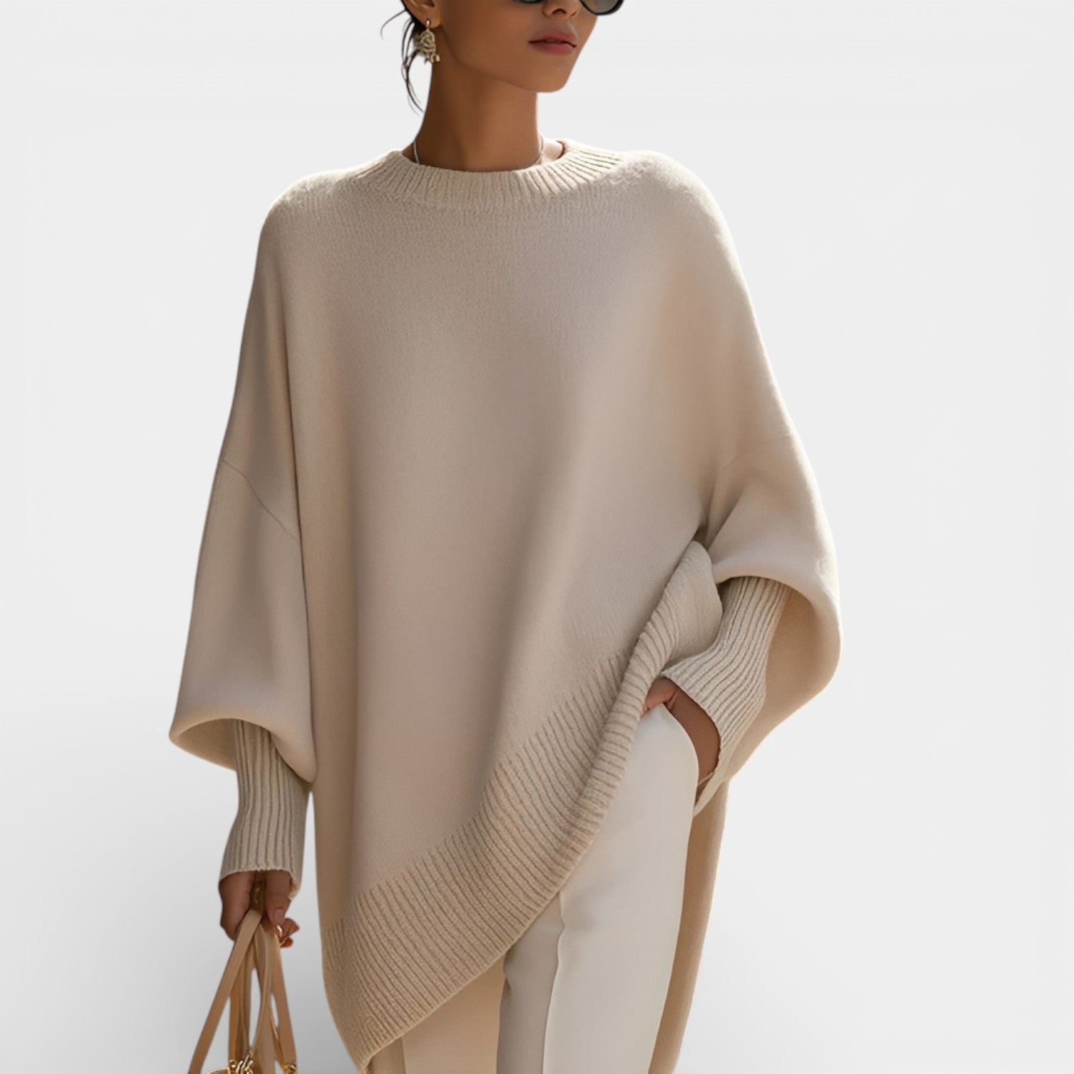 Adela | Dámský oversized svetr s kulatým výstřihem