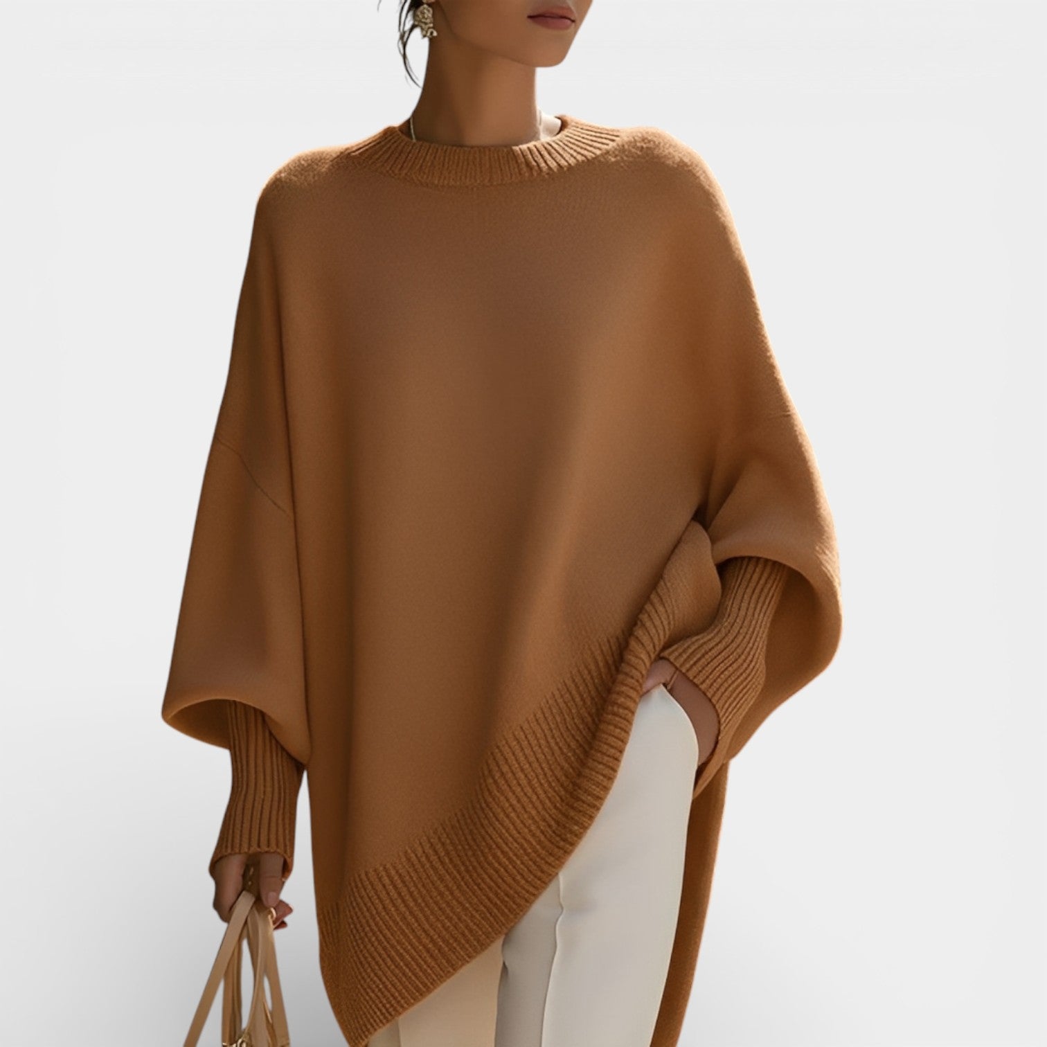 Adela | Dámský oversized svetr s kulatým výstřihem