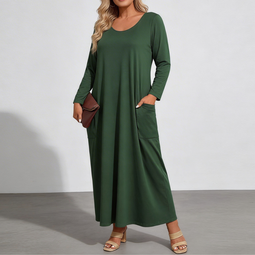 Adela - Elegantní maxi šaty s kapsami